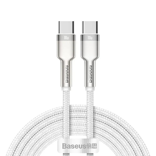 Baseus Cafule Series Metal Data Cable Type-C to Type-C 100W 2m White