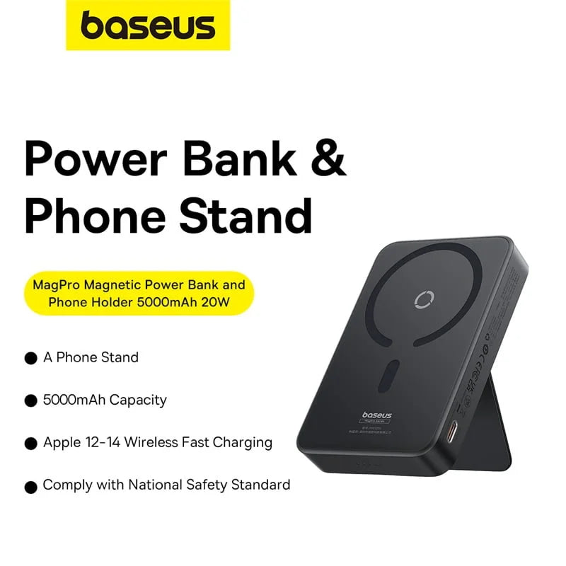 MagPro Magnetic Bracket Wireless 5000mAh 20W – Baseus PowerBank