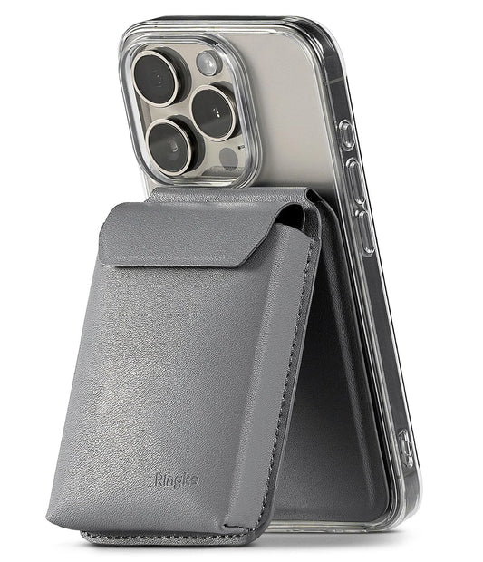 Billetera Magnética Ringke Pocket con Stand Light Gray