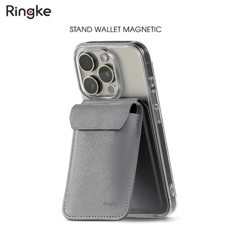 Billetera Magnética Ringke con Stand Light Gray